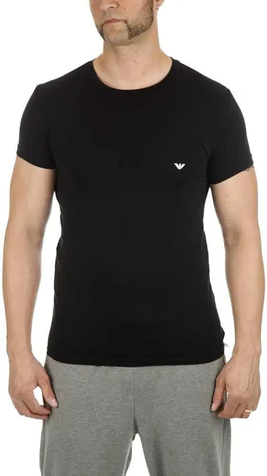 Emporio Armani Herren Emporio Armani Men's Basic - Stretch Cotton T-Shirt with Crew Neck Schlafanzugoberteil (1er Pack)