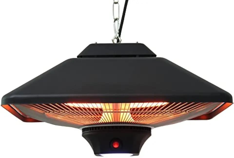 Aktobis WDH-200LS Decken-Heizstrahler | LED Lampe, bis 2.000 Watt, Schwarz