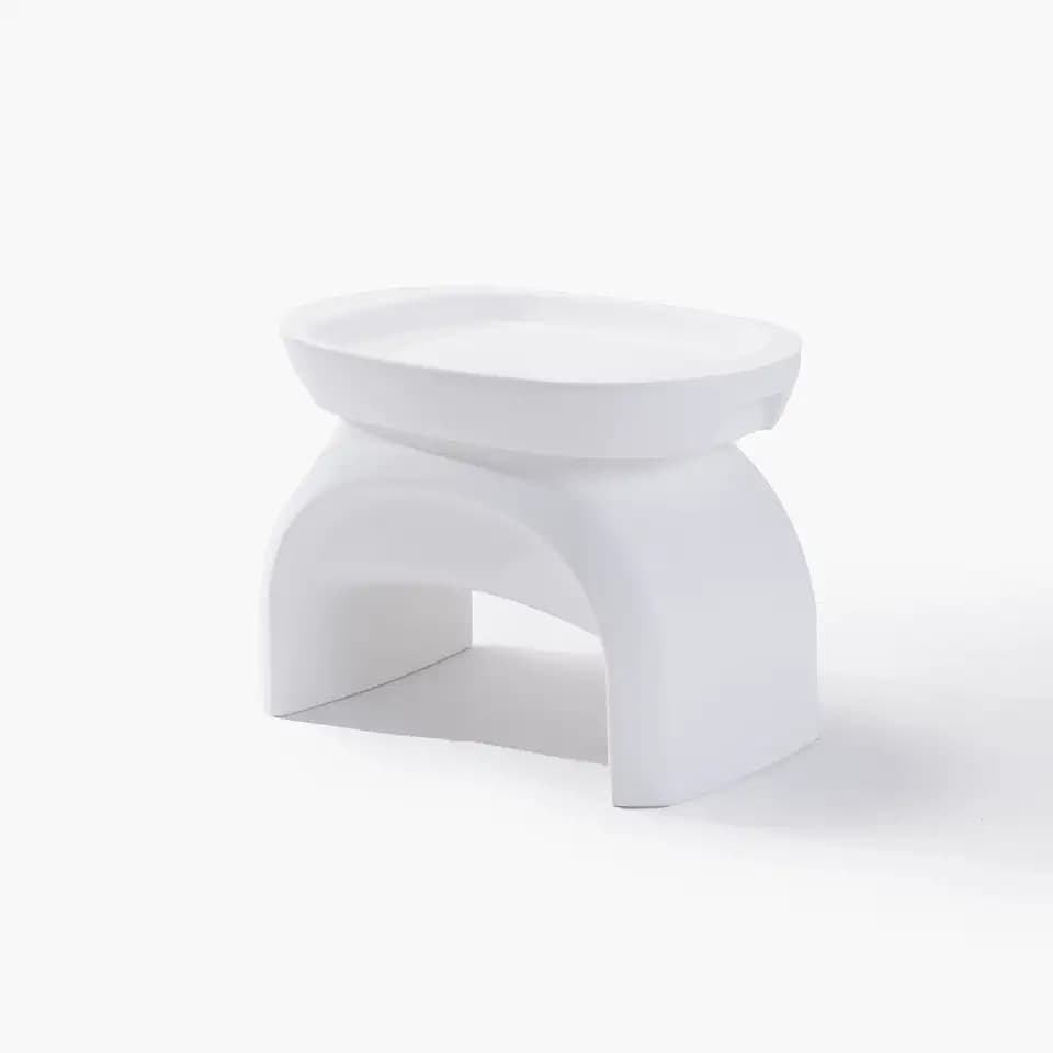 Step2 Vero Side Table with Serving Tray, Outdoor/Indoor Waterproof Patio Furniture, Use in Pools Up to 9" Water or Poolside Ledge, Made of Durable Plastic, Integrated Weight System, White