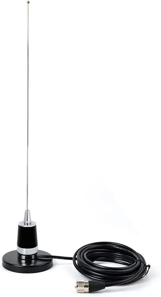 Dual Band NMO Antenna, 21Inches 144/430Mhz VHF UHF Whip Antenna with NMO Magnetic Mount Magnet Base 5meter(16.4ft) RG58 Coax Cable for Yaesu Kenwood Midland Mobile Transceiver