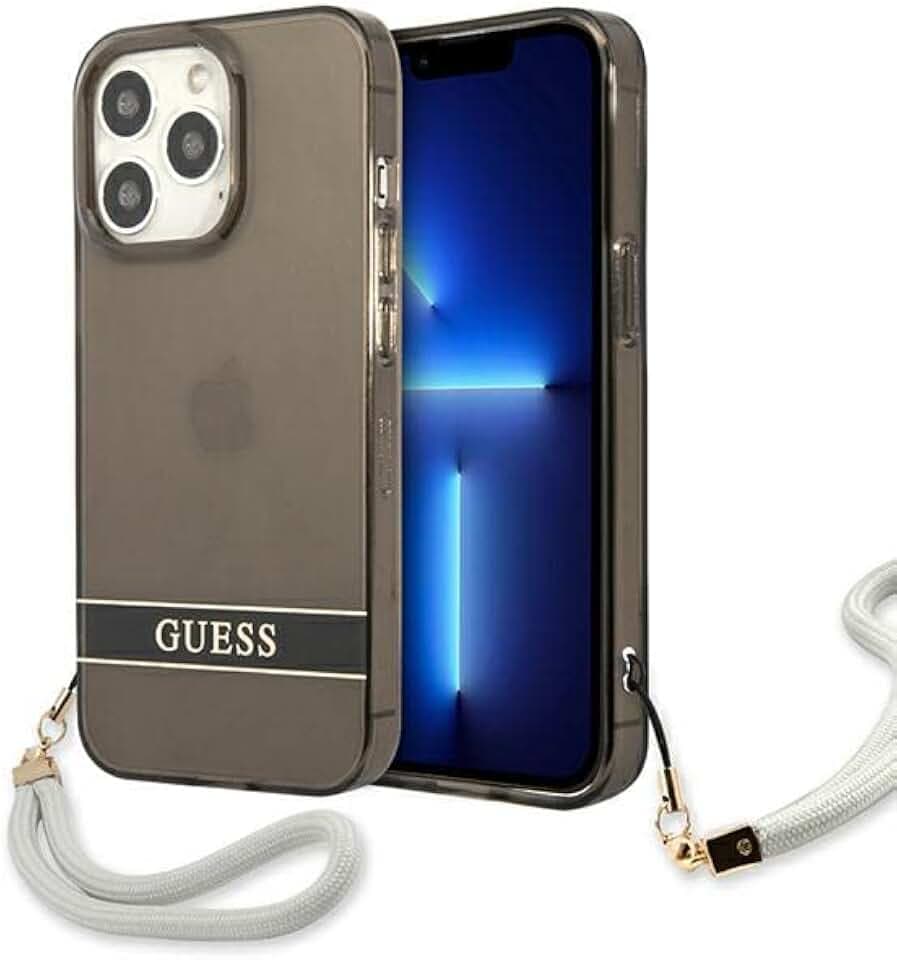 Guess GUHCP13XHTSGSK Hülle für iPhone 13 Pro Max 6,7" schwarz Translucent Stap