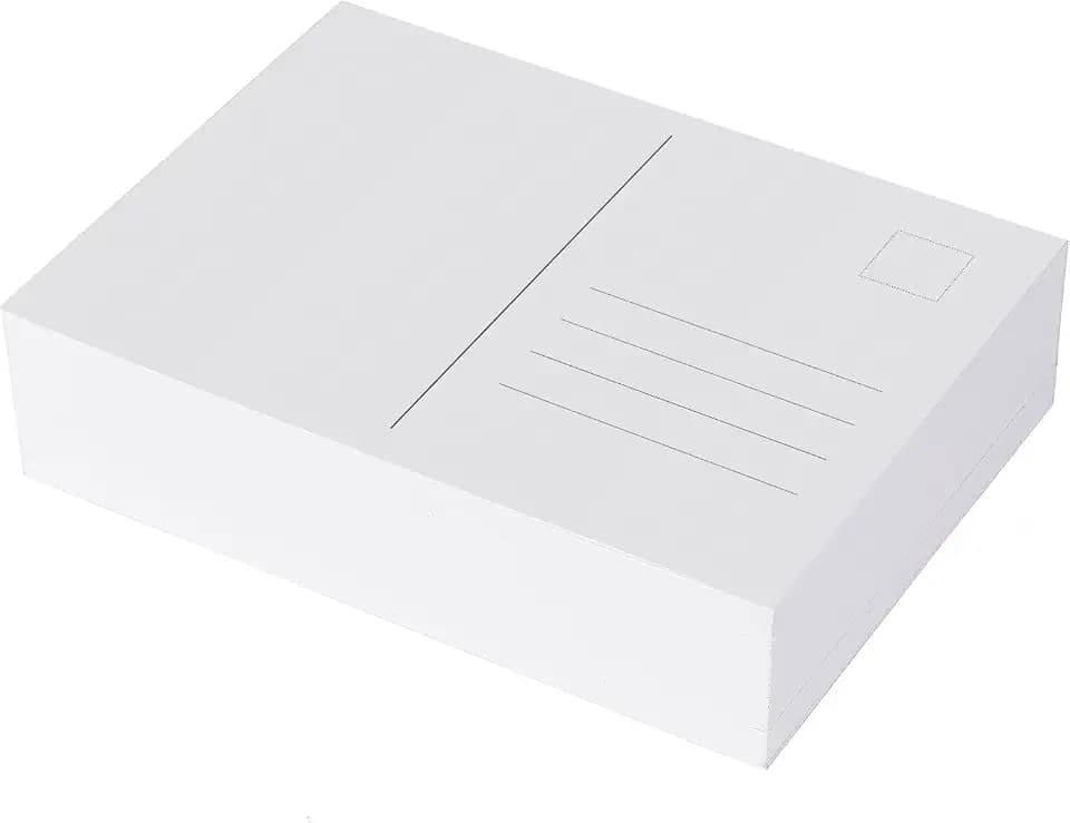 100 Blanko Postkarten weiß, DIN A6, kreatives Basteln, gestalten individueller Postkarten, hochwertiges Kunstdruckpapier (300g/m2)