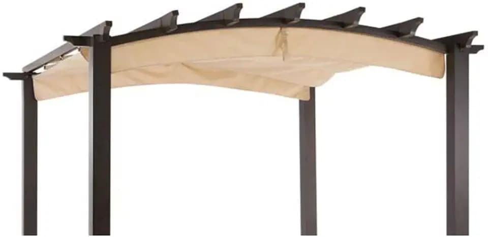 Garden Winds Reinforced RipLock 350 Replacement Canopy Top Cover Compatible with Arched 9' x 9 Pergola Model GFM00469A - Beige