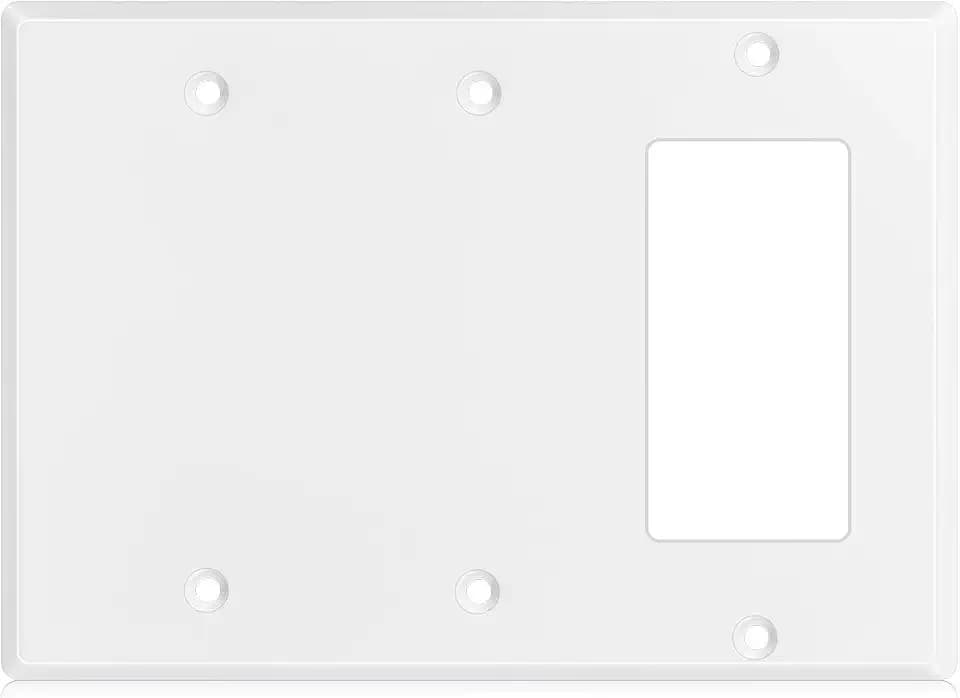 Kingdder 1 Pcs 3gang Wall Plate, 1-decorator/2-blank, Stainless Steel