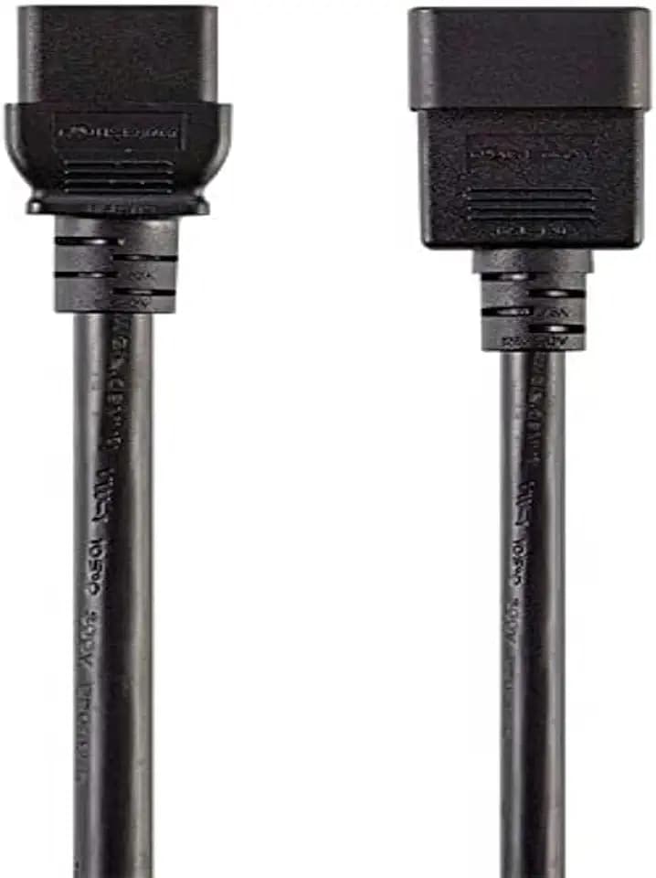 Monoprice Heavy Duty Extension Cord - 3 Feet - Black | IEC 60320 C20 to IEC 60320 C19, for Powering Servers, Routers, & Other High-Output Network Devices