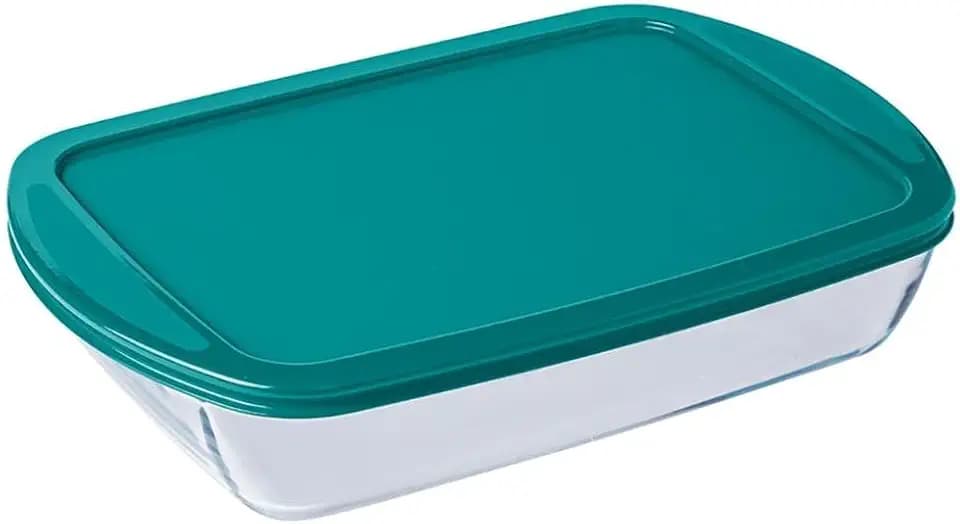 Pyrex FTE RECT PX Ofenform, 40 x 27 cm, 4,5 l, aus Borosilikatglas, Grün