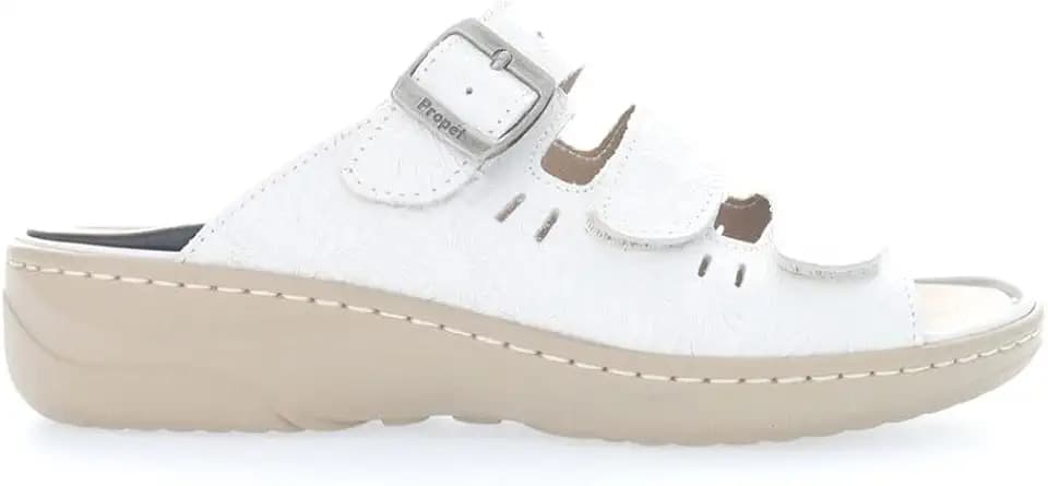 Propét Women's Breezy Walker Slide White Onyx 10 Wide US