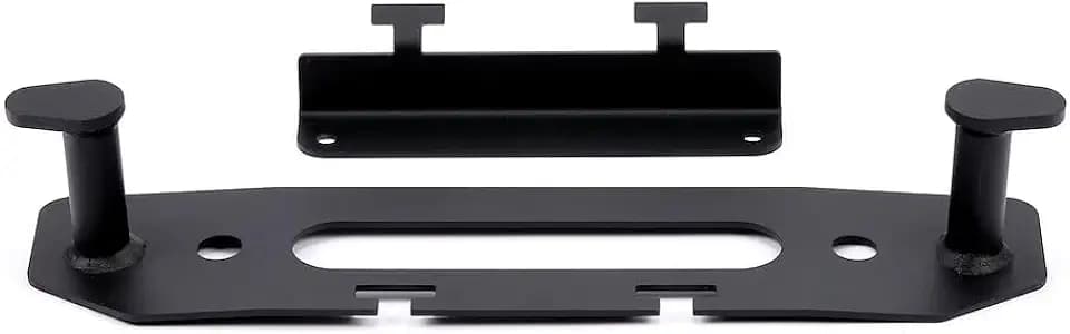WARN 102222 Winch Accessory: Hook Stay and Fairlead Backing Plate with License Plate Mounting Bracket for Jeep Gladiator JT & Wrangler JL, Black