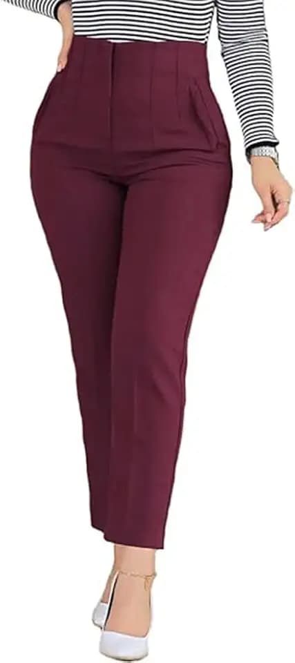 Kubsid Womens Straight Leg Dress Pants 2026 High Waisted Stretchy Work Business Casual Pants Office Trousers with Pockets