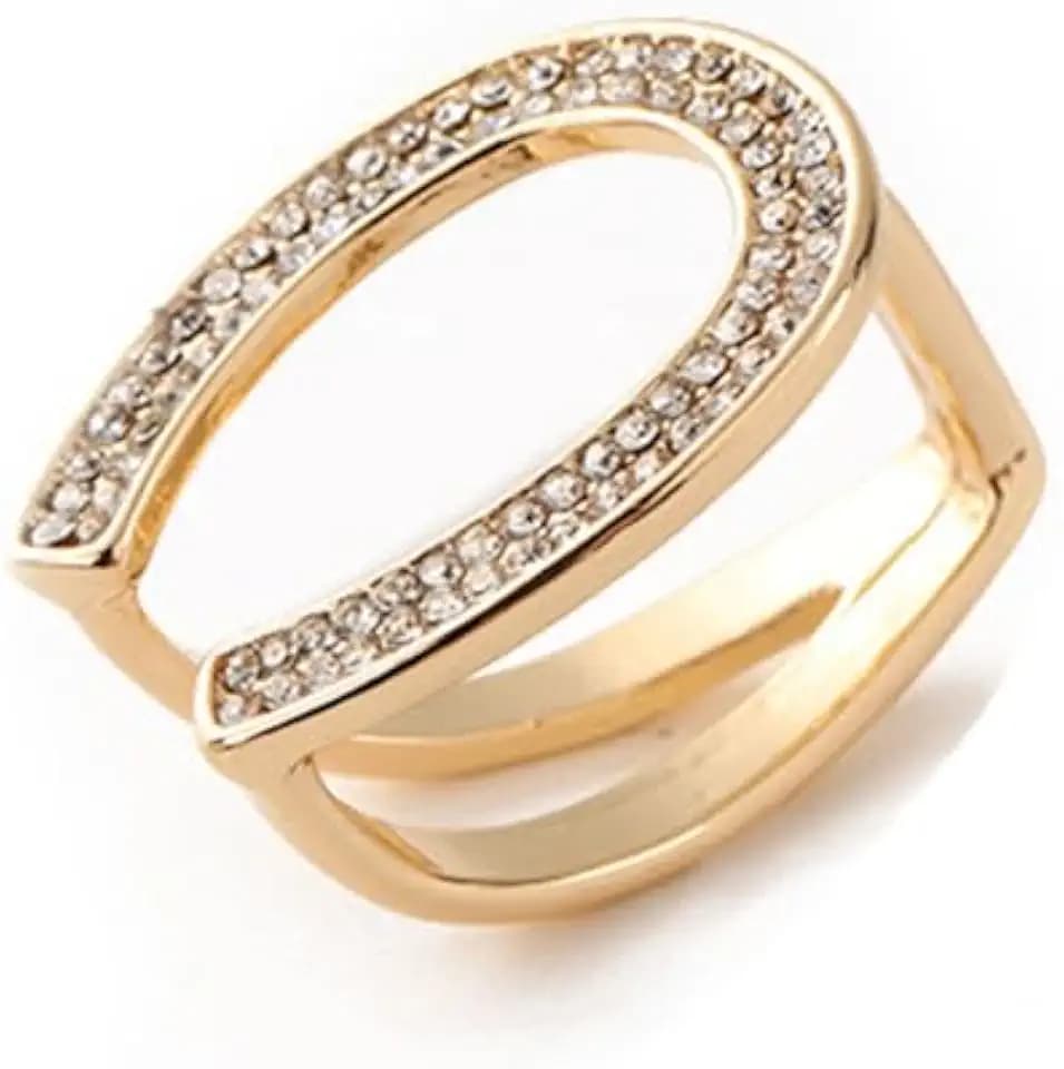 Dainty CZ Horseshoe Silk Scarf Ring for Women Gold Plated Sparkly Crystal Scarves Shawl Buckle Holder Clasp Holder Scarfs T-Shirt Neckerchief Elegant Dress Accessories Jewelry