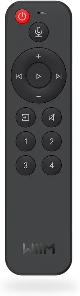 WiiM Voice Remote für WiiM Musik-Streamer, Verstärker, Lautsprecher und Soundbars | Push-to-Talk | 4 Preset-Tasten