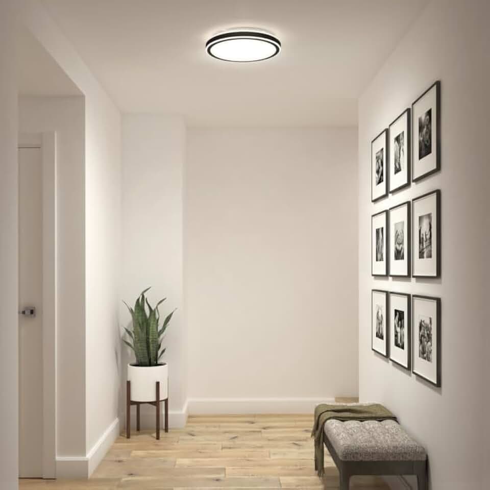 Altitude 15 in. LED modern flush mount light 5 CCT black