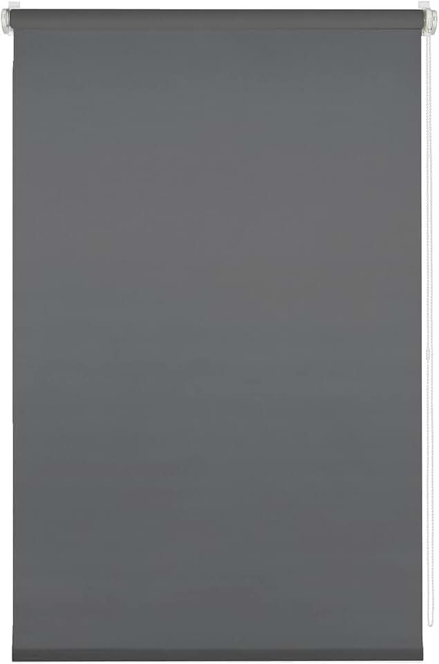 Deco Company Klemmrollo, Blickdicht, Lichtdurchlässig, Lichtschutz, Blendschutz, Rollo für Fenster ohne Bohren, Polyester, Anthrazit, 55 x 150 cm