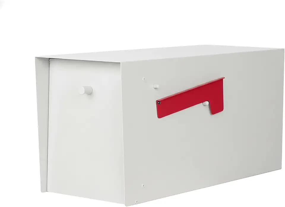 Large Mailboxes for Outside Post Mount Mailbox, Metal Mail Box with Magnetic Latch, Galvanized Steel Modern Mailbox for House Outside, 20.9 x 7.9 x 10 Inches, White
