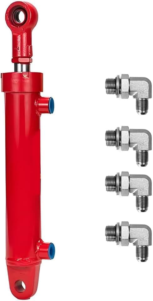 2x8 Hydraulic Cylinder 3 Ton Double Acting Welded Hydraulic Cylinder 2" Bore x 8" Stroke with 3/8" JIC 37°(9/16"-18 Thread) Hydraulic End Connectors Maximum Thrust Force 6613lbs