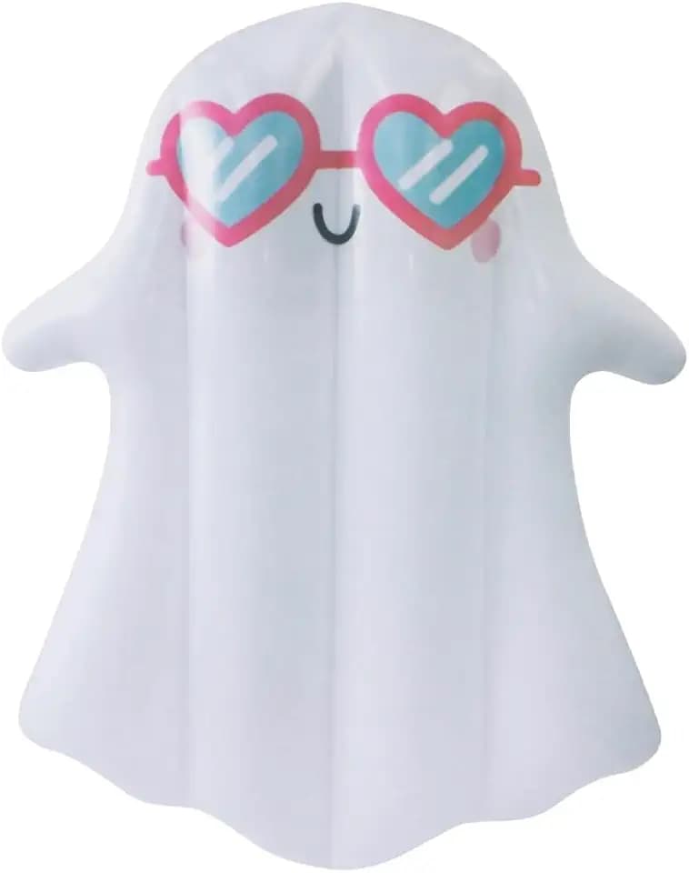 Lets Go! Summerween Halloween Summer Ghostly Ghost with Sunglasses Inflatable Pool Float Raft Tube 49in x 37in x 8.7in