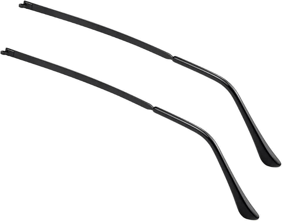 1 Pair Metal Eyeglass Replacement Arm, Eyewear Frame Temple Replacement Universal Sunglasses Arm Legs Replacement for Thin Metal Glasses, Sunglasses（Black）