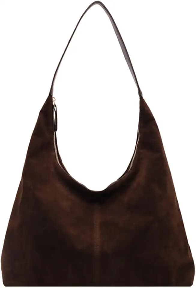 Women’s Trendy Suede Tote Bag Shoulder Bags For Women Fall Underarm Bag Winter Hobo Bag Work Purses Suede Travel Handbag