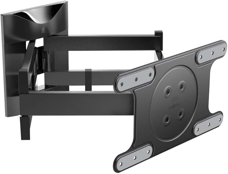 Meliconi SPACE SYSTEM DUALMOTION OLED TV-Wandhalterung mit Doppelarm und Doppelrotation, OLED-TV-Halterung für Fernseher von 40" bis 82", VESA-Halterung 200-300-400x200, Tragfähigkeit: 55 kg, Schwarz