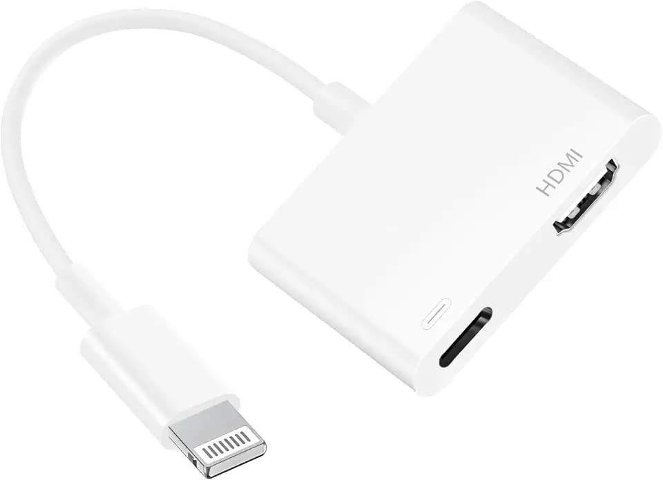 Lightning to HDMI Adapter for iPhone to TV, 1080P 4K@60Hz Video & Audio Sync Screen Converter Digital AV Adapter with Charging Port for iPhone 14 13 12 11 X 8 7 on HDTV/Projector/Monitor