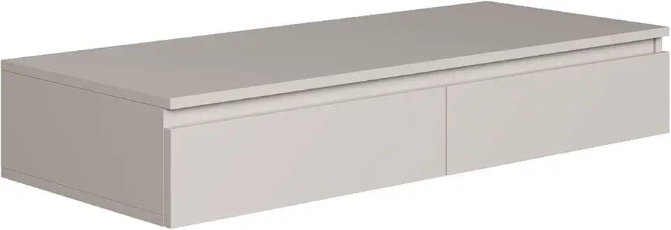 Selsey Schminktisch Hängend Breite 120 cm Taupe Moderner Schminktisch Ohne Spiegel Mit 2 Schubladen Wandmontage, Spanplatte 16 mm, ABS-Kanten, Ideal für Stilvolle Inneneinrichtungen