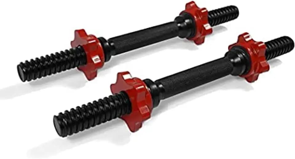 Yes4All Threaded Dumbbell Handles, Adjustable Dumbbell Bar Pair, 14/16/18/24-Inch Sizes, Fits 1" or 1.15" Plates, Non-Slip Grip, Secure Star-Lock Collars