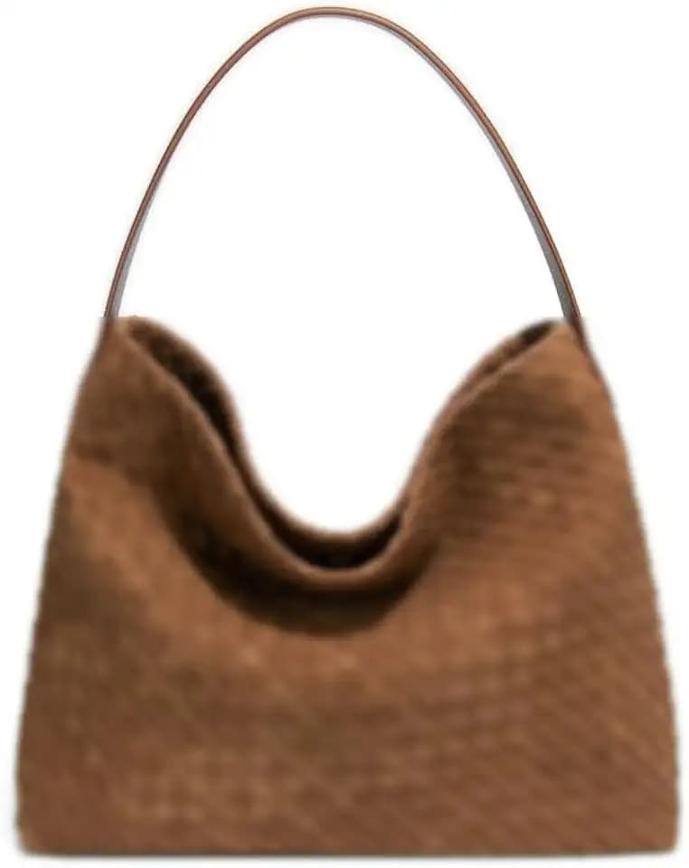 Woven Suede Shoulder Bags for Women Hobo Bag Tote Handbag Satchel Work
