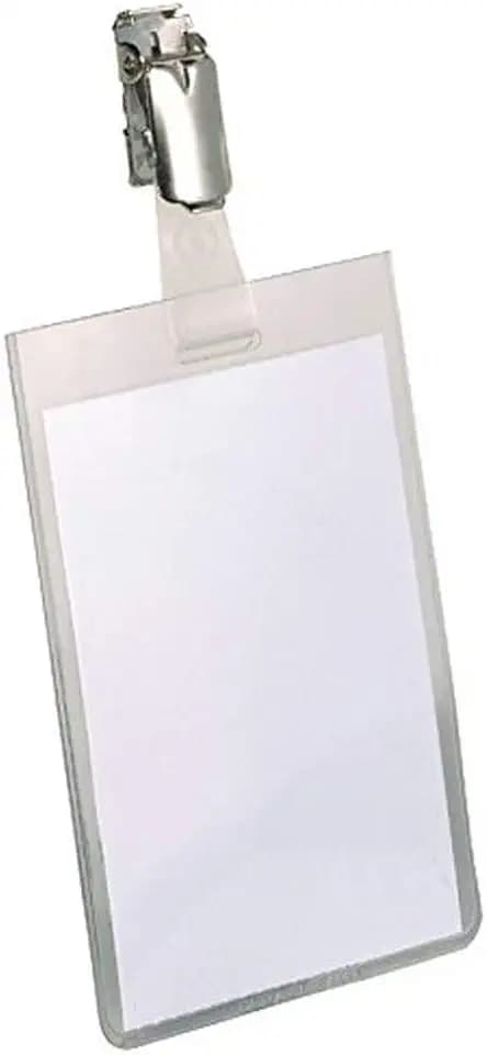 Durable Namensschild (mit Clip, 90 x 60 mm, Kunststoff) Packung à 25 Stück, transparent, 800219