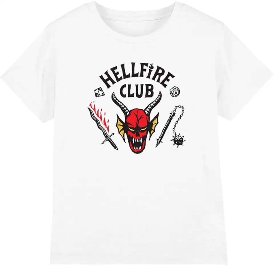 Stranger Things Hellfire Club Kids T Shirt, Athletic Heather, 3-4