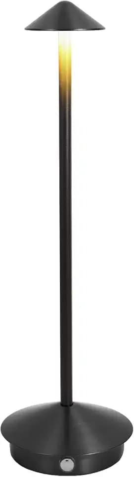 LED Tischlampe Kabellos, Tragbare USB Aufladbar kabellose lampe für Indoor und Outdoor Schlafzimmer Lesen Arbeit Bars Restaurants (Schwarz)