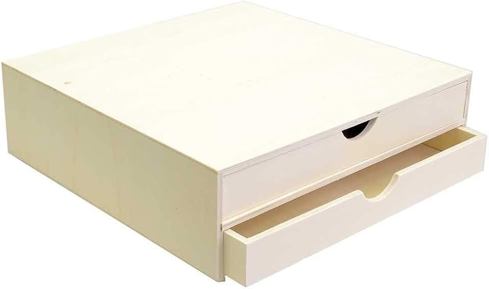 Artemio 14001908 Deko-Aufbewahrungsbox, Holz, 34,5 x 34 x 10 cm, Beige