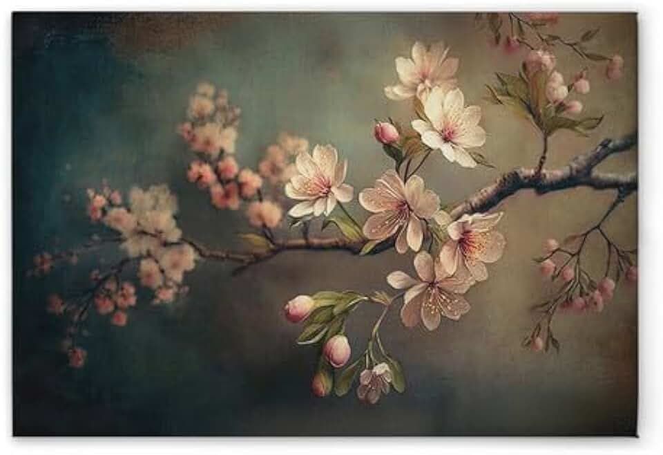 A.S. Création Leinwandbild Kirschblüten - Wandbild in Grau, Rosa - 75 x 50 cm - DD133148