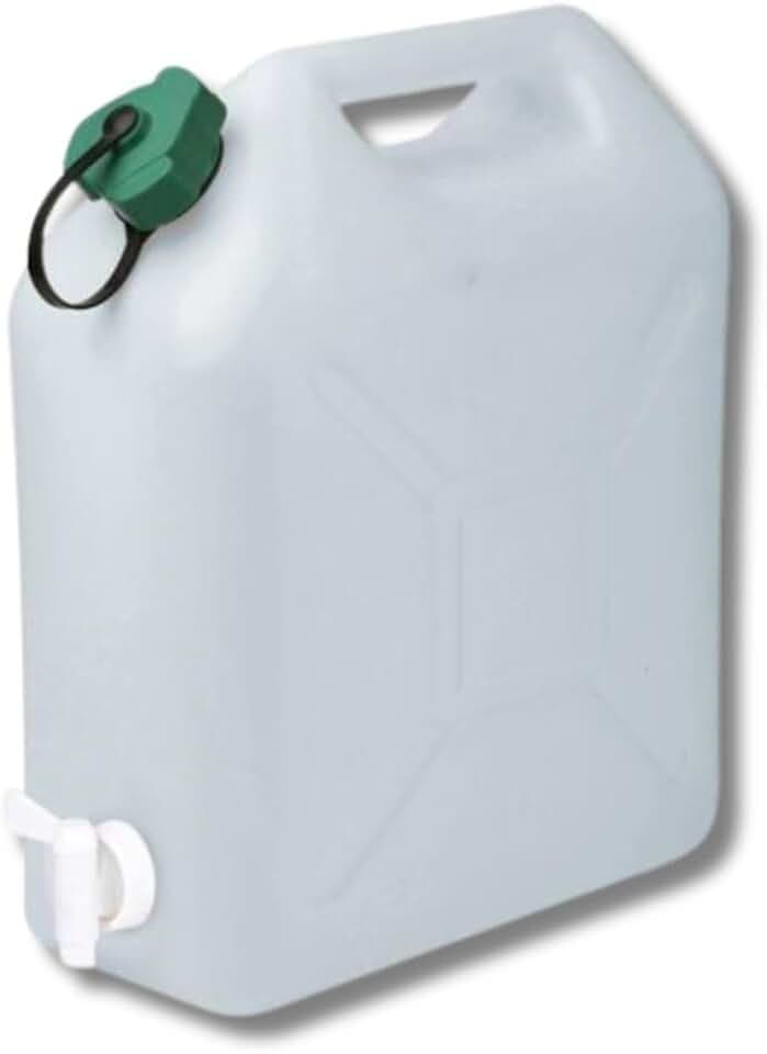 Floraworld Universal Unisex – Erwachsene Wasserkanister Classic 10 L, grün/weiß, 30,5 x 17 x 37 cm