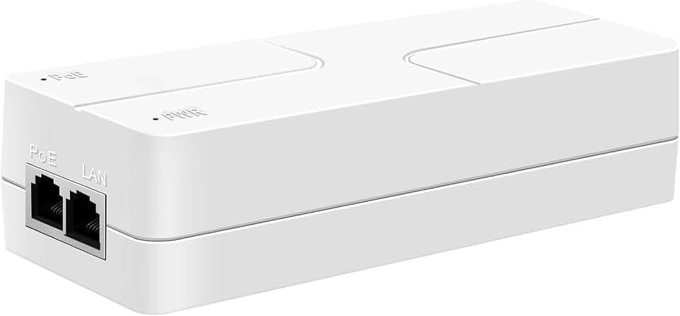 2,5G-PoE++-Injektor mit 90W-Adapter und 2 RJ-45-Ports – 100/1000/2500 Mbit/s, konform mit IEEE 802.3af/at/bt, Plug & Play, Reichweite bis zu 100 Meter, Wand-/Tischmontage (90W)