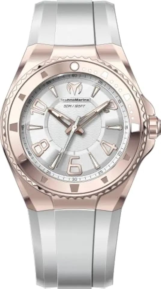TechnoMarine Lusso Mare Men 44.00mm Stainless Steel Rose Gold White+Silver dial PC21 Quartz