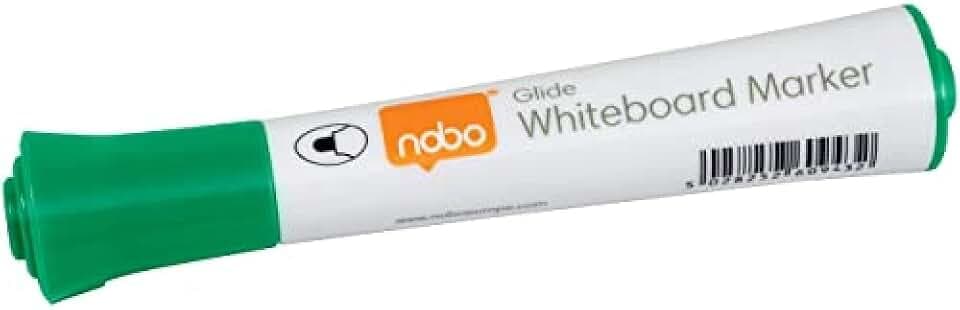 Nobo Glide Drywipe Whiteboardmarker-Set, 10 Stück, Feine 2 mm Rundspitze, Grün, 1915267