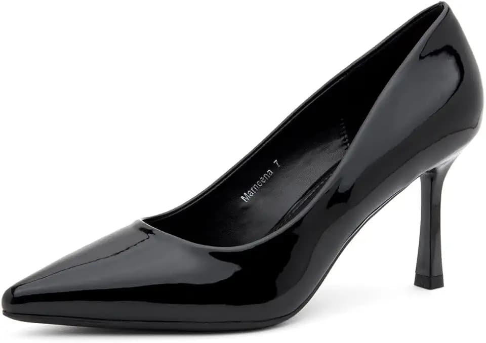 Herstyle 3 Inch High Heels Pumps for Women Closed Toe Pointed Toe Stiletto Dressy Heeled Shoes for Work Office Wedding Party