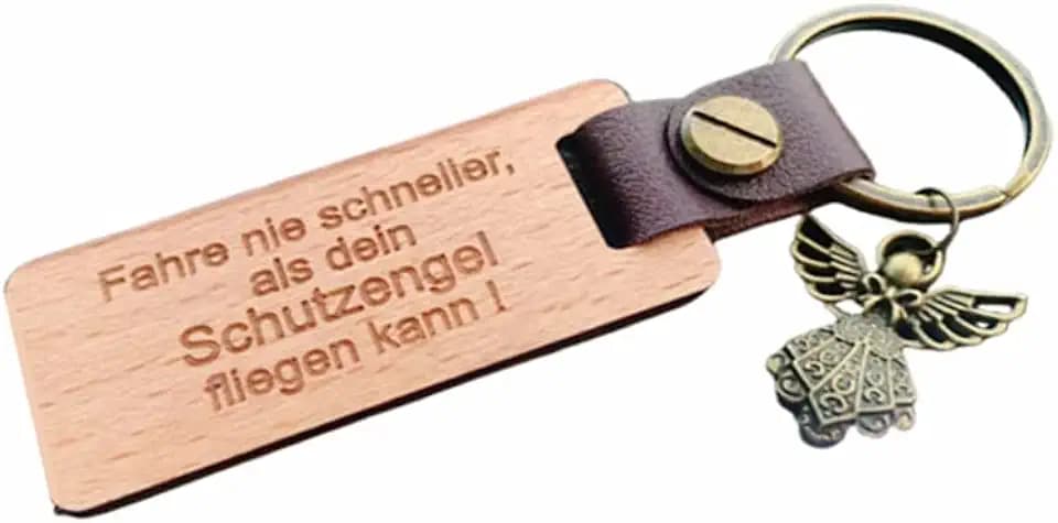 Nacalikeey Schlüsselanhänger mit Schiffsanker aus Holz Modell, Auto Schlüsselanhänger Leder Geschenk zum Weihnachten, Jahrestag, Geburtstag für Männer Frauen