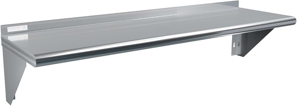 STABLEINK NSF Stainless Steel Wall Shelf 14x48 Inches, Commercial Kitchen
