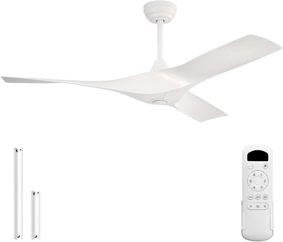 Sofucor 52 Inch Ceiling Fan No Light & Plastic Blade for Indoor Outdoor
