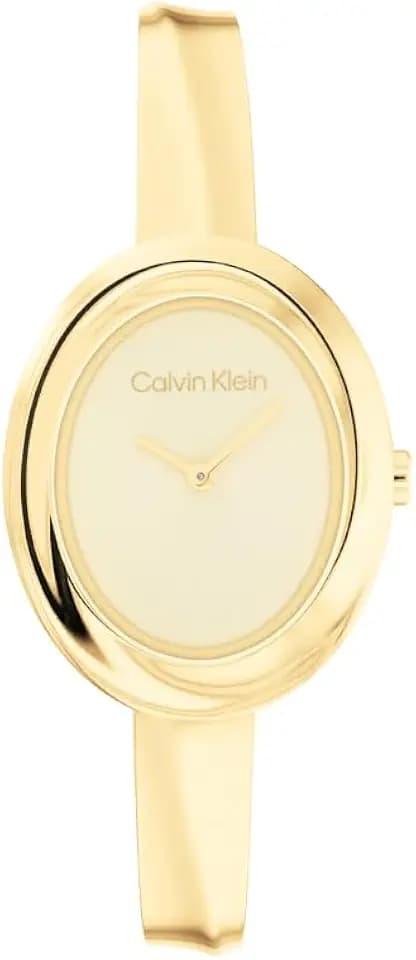 Calvin Klein Women's Twisted Bezel - 24mm 2H Quartz Watch - Adjustable Stainless Steel Bangle - Water Resistance 30 Meters – Premium Fashion for All Occasions - Gift for Her