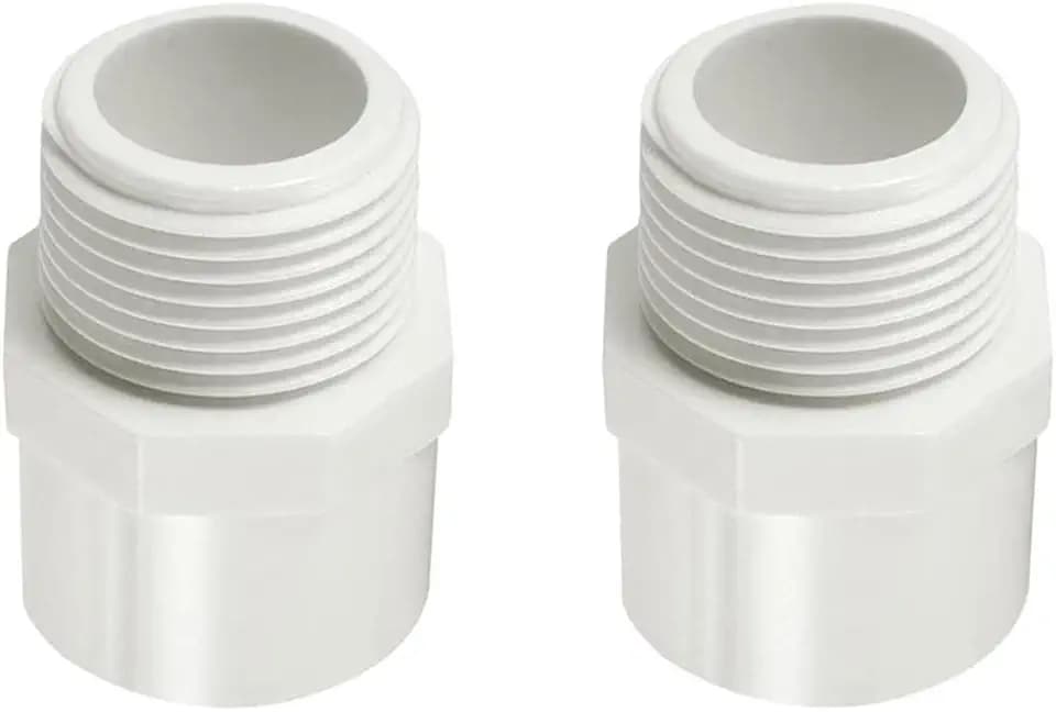 2" PVC Pipe Fitting Adapter Connector Union Coupling Schedule 40 (Slip Socket x NPT Male Pipe Thread), Pack of 2