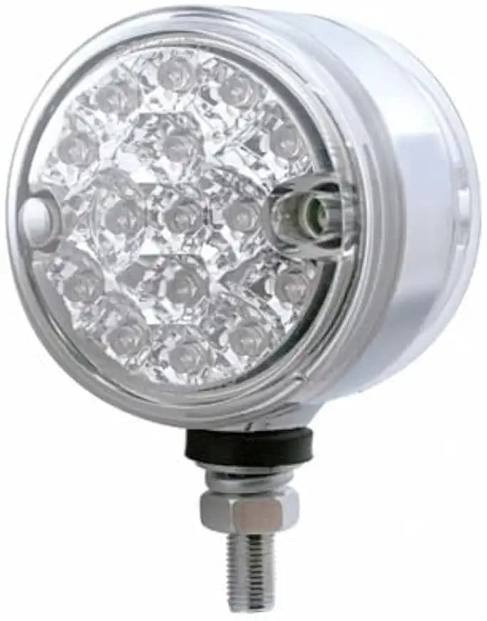 United Pacific 39562 Auxiliary Light, 15 LED 3" Dual Function Reflector Double Face Light, Amber & Red LED/Clear Lens