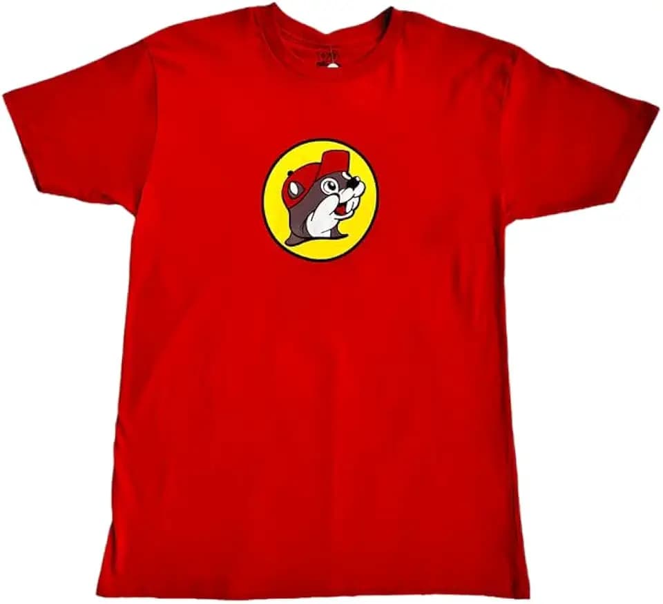 Buc-ee's Classic Logo T-Shirt, Red, Cotton Crew Neck Large