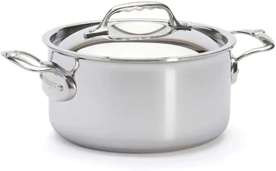 de Buyer - AFFINITY 5-lagiger Edelstahltopf mit Edelstahldeckel - 20 cm - 3742.20, Silber