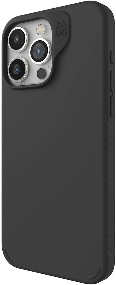 ZAGG Manhattan Snap, Graphen-verstärkte Hülle für iPhone 15 Pro [6.1-Inch], MagSafe kompatibel, schlankes und weiches Design, stossfeste Abdeckung für die Rückseite (Schwarz)