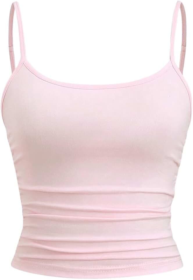 GORGLITTER Damen Crop Tank Top Casual Trägershirt Sommer Bauchfreies Tops