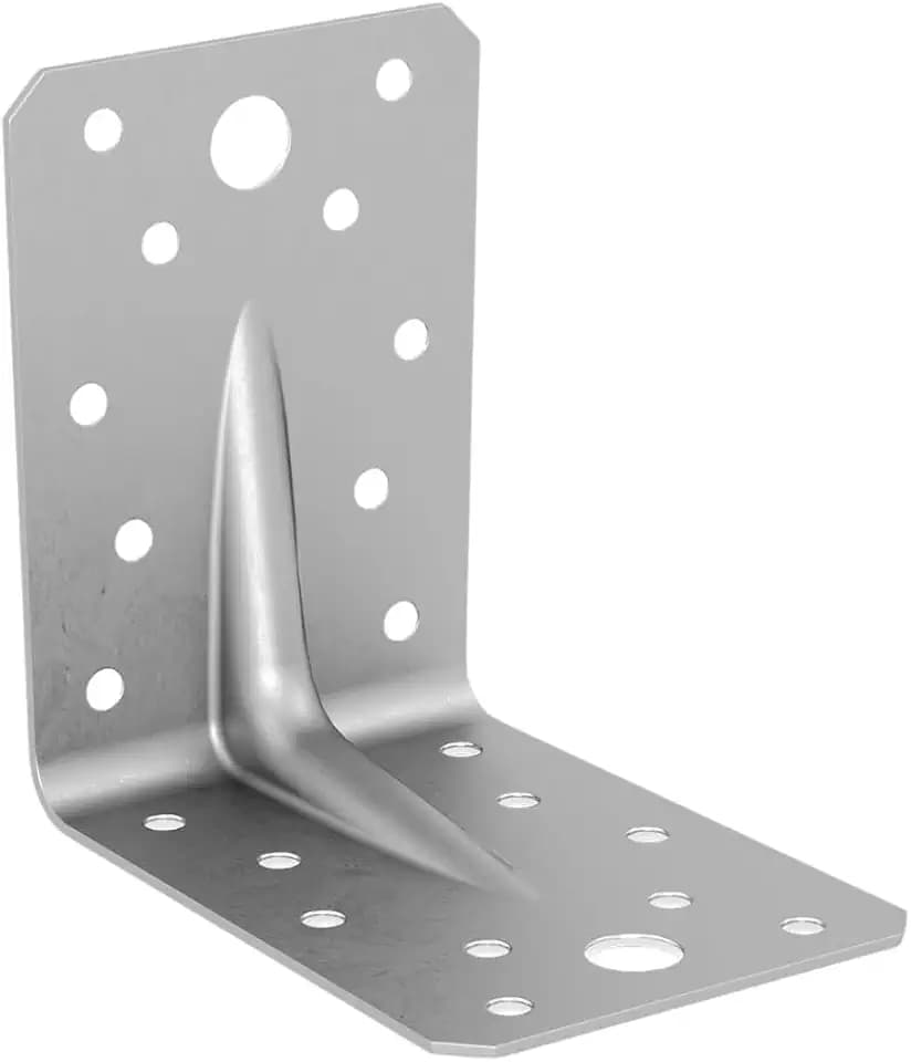 EuP Winkelverbinder 90x90x65 mm mit Sicke, 100 Stück, Stahl verzinkt, Winkel für Holzverbindungen