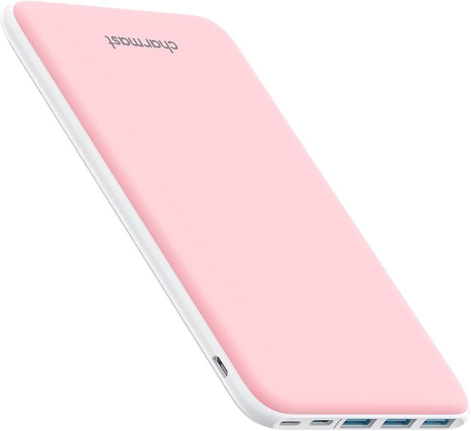 Charmast Power Bank, Slim Powerbank 26800mAh mit 4 Ausgänge/3 Eingänge-Rosa
