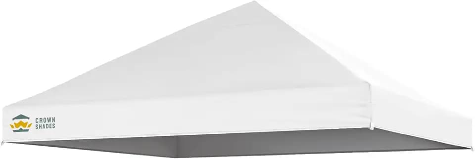 CROWN SHADES 8x8 Canopy Replacement Top, White (Top Only)